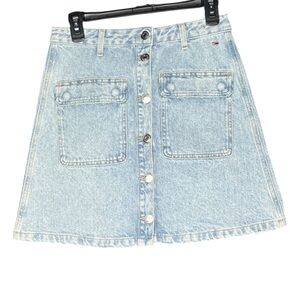 Tommy Jeans Short Denim Mini Skirt Size Light Blue Small